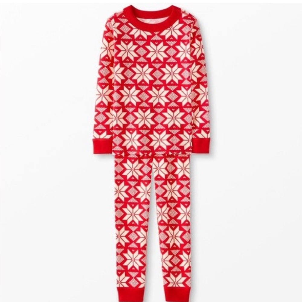 Hanna Andersson Womens Scandi Snowflake Long Johns Pajama Set